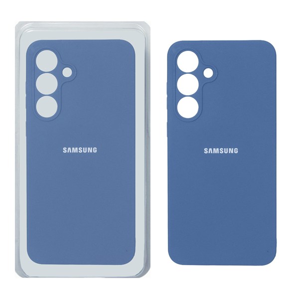 قاب سیلیکونی پاک کنی محافظ لنزدار اورجینال Samsung Galaxy S25 FE - آبی تیره (پک دار)