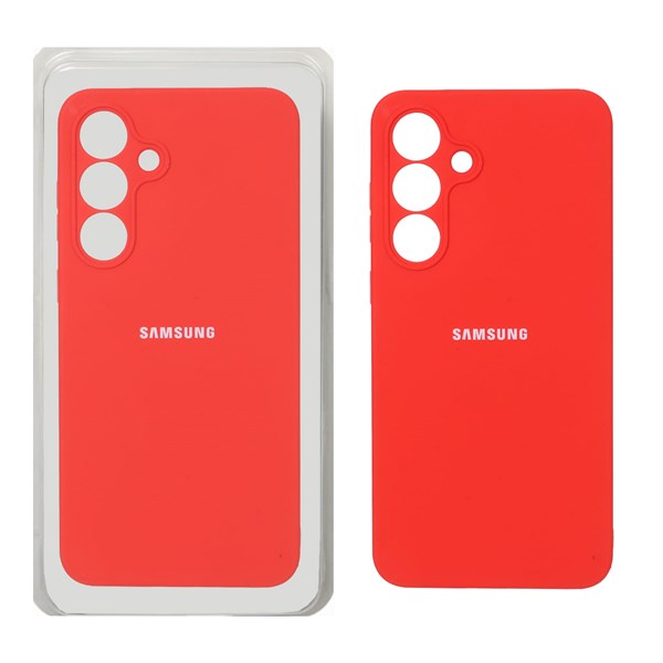 قاب سیلیکونی پاک کنی محافظ لنزدار اورجینال Samsung Galaxy S25 FE - قرمز (پک دار)