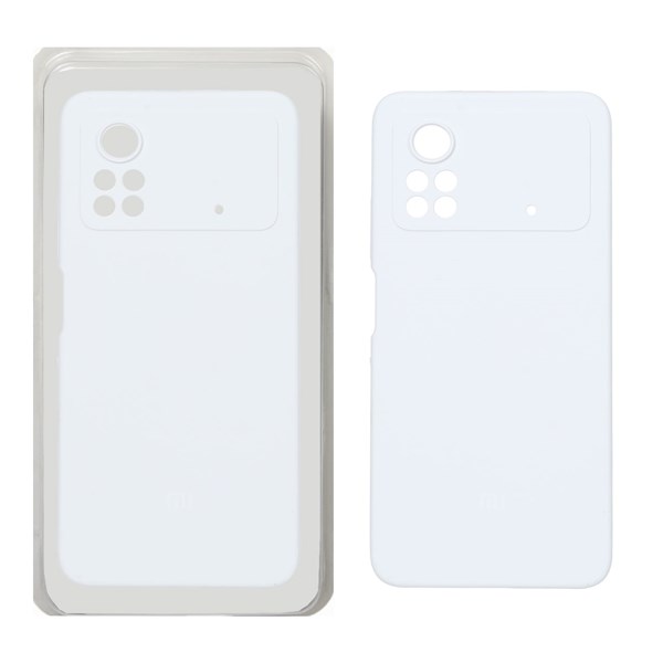 قاب سیلیکونی پاک کنی محافظ لنزدار اورجینال Xiaomi Poco X4 Pro - سفید (پک دار)