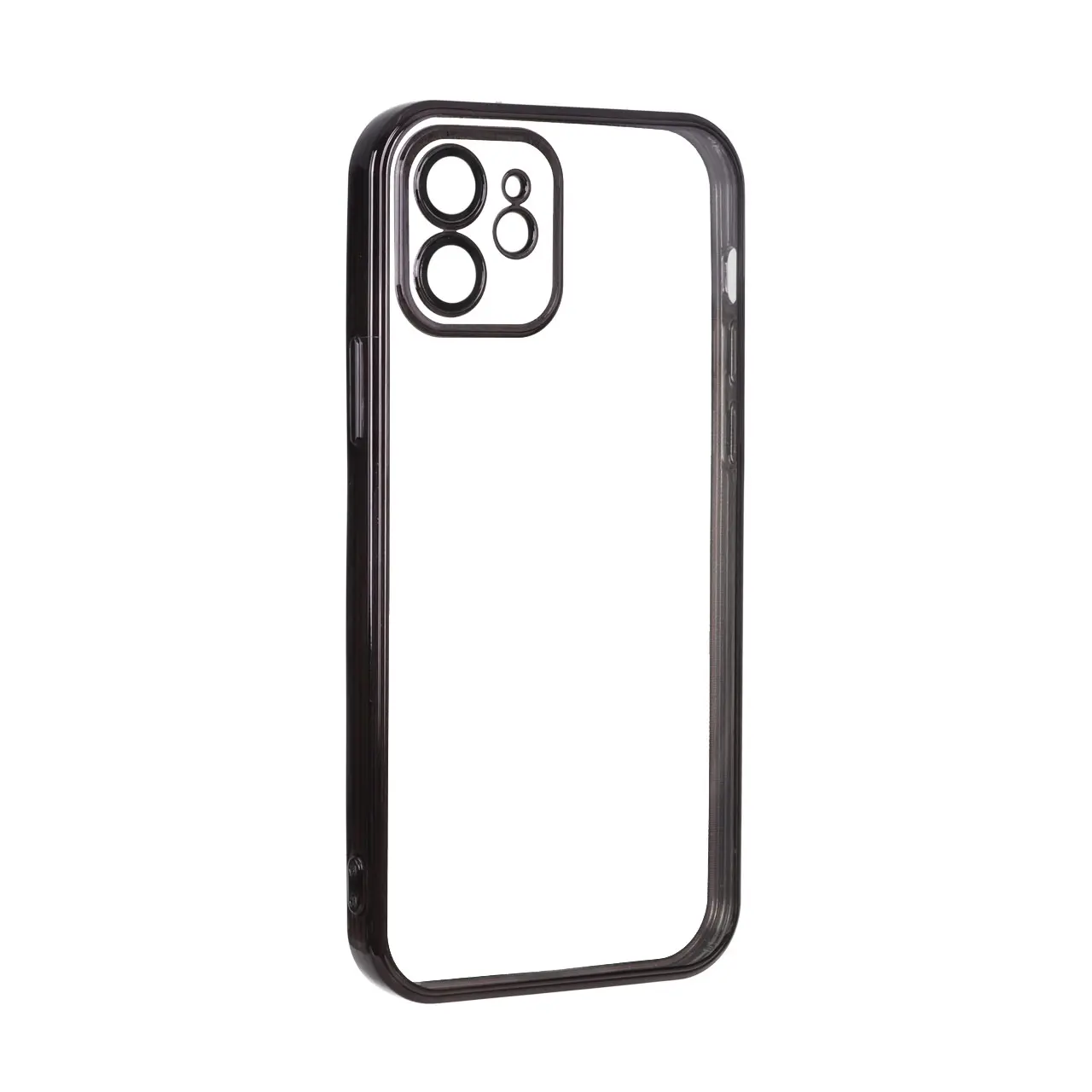 قاب شفاف دور رنگی محافظ لنز گلس دار Apple iPhone 12 - مشکی