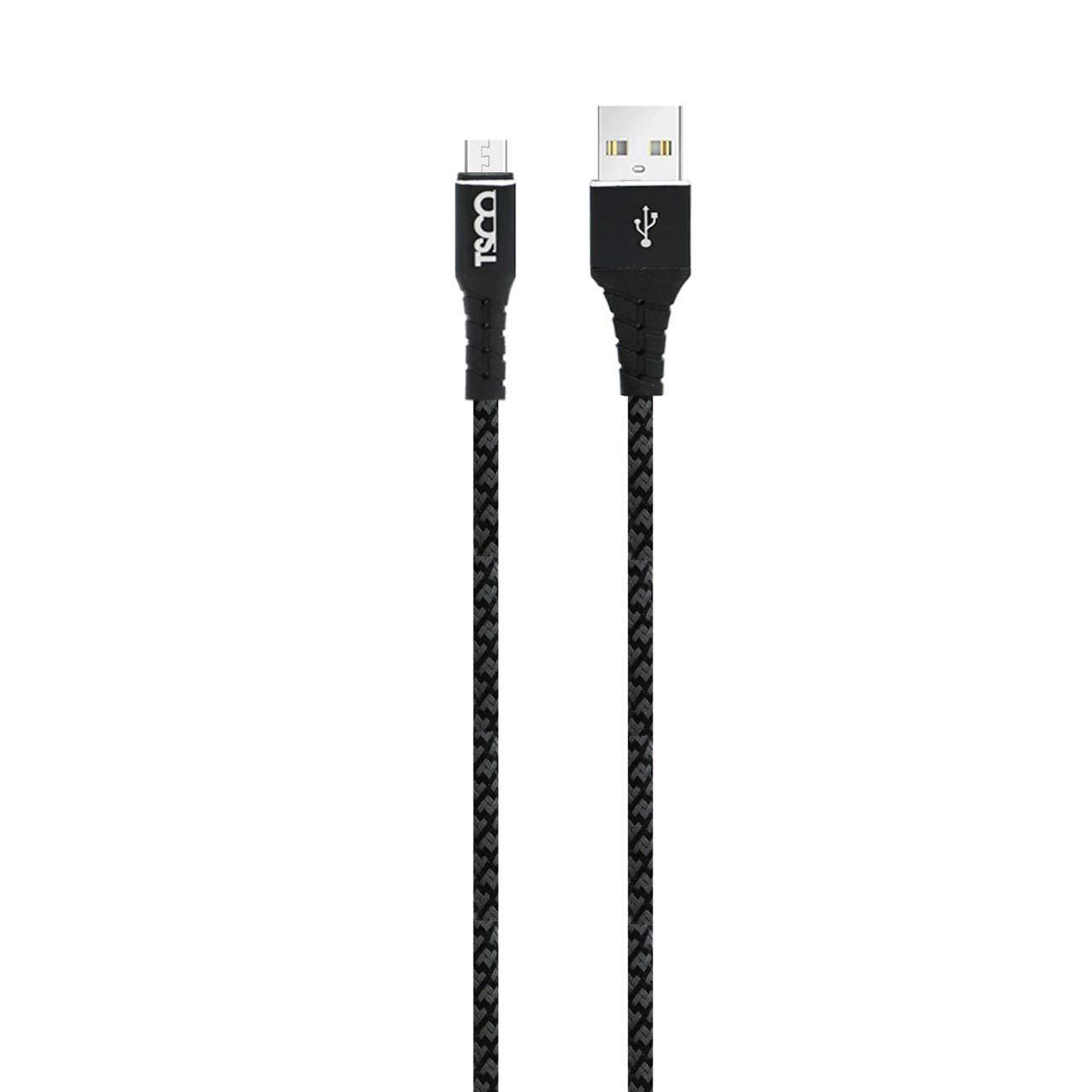 کابل شارژ و دیتا کنفی 1 متری اندروید TSCO مدل TCA 104 - مشکی - MN (بدون پک)