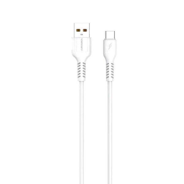 کابل شارژ DENMEN Type-C - سفید - MN (بدون پک)