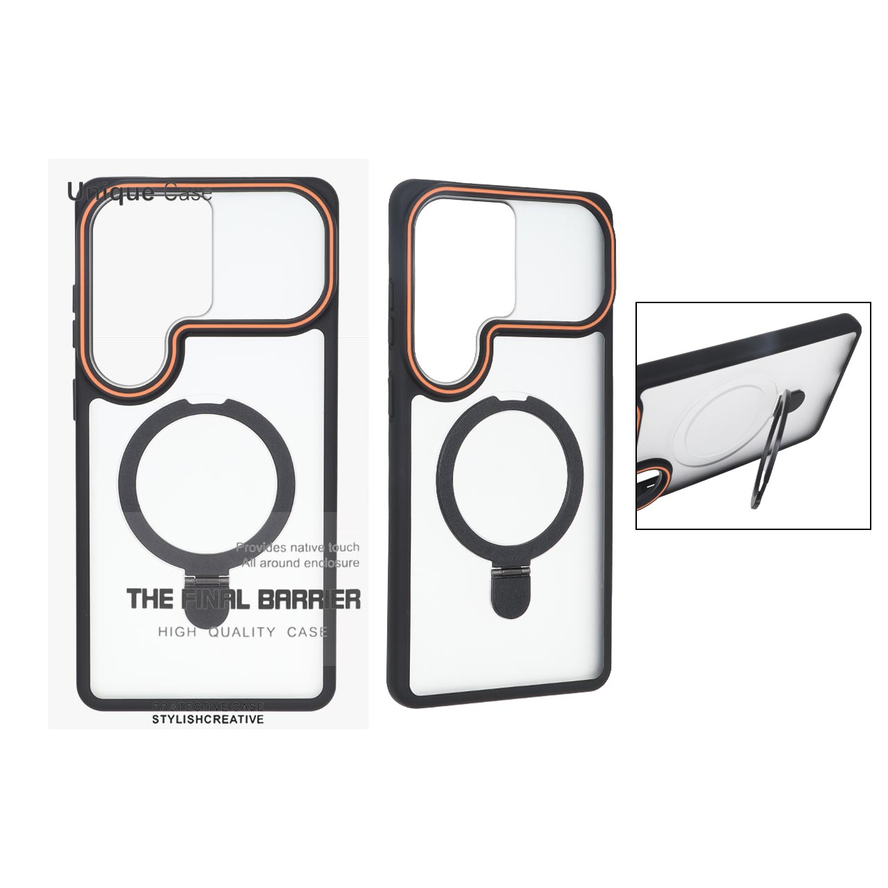 قاب اورجینال Unique Case مات لوپ استندشو Samsung Galaxy S26 Ultra - مشکی (پک دار)