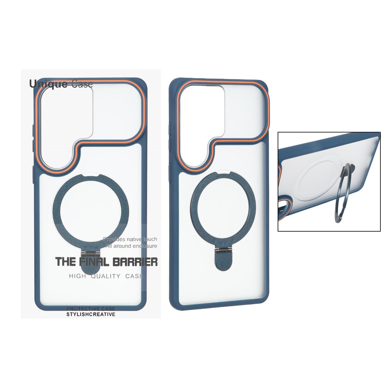 قاب اورجینال Unique Case مات لوپ استندشو Samsung Galaxy S26 Ultra - سرمه ای (پک دار)