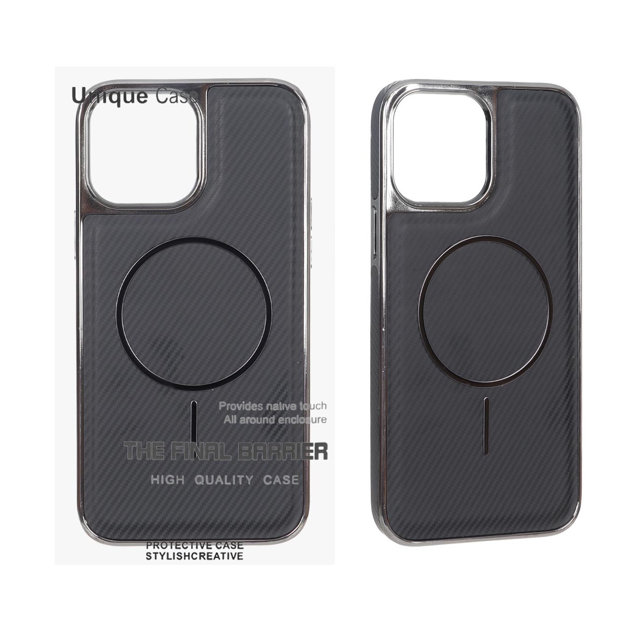 قاب اورجینال Unique Case هاشور مگنت فلزی Gunmetal مدل Apple iPhone 13 Pro Max - مشکی (پک دار)