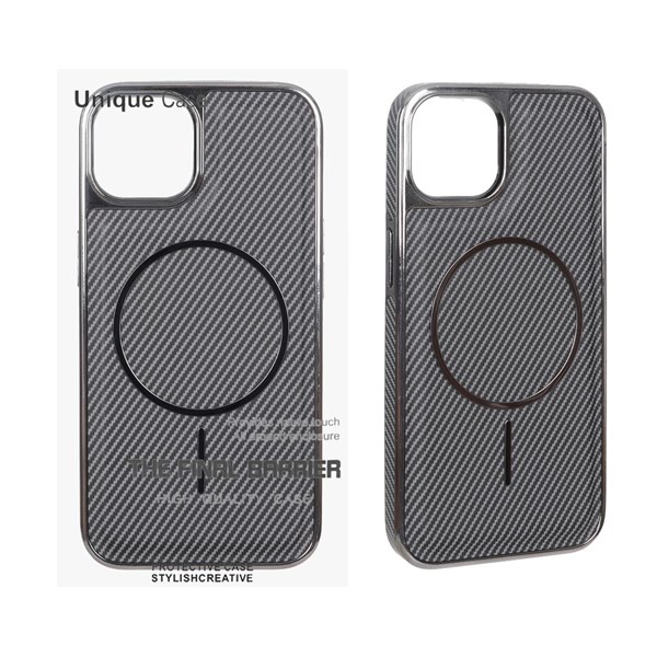 قاب اورجینال Unique Case هاشور مگنت فلزی Gunmetal مدل Apple iPhone 13 / iPhone 14 - طوسی (پک دار)