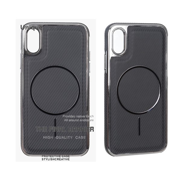 قاب اورجینال Unique Case هاشور مگنت فلزی Gunmetal مدل Apple iPhone X / iPhone XS - مشکی (پک دار)