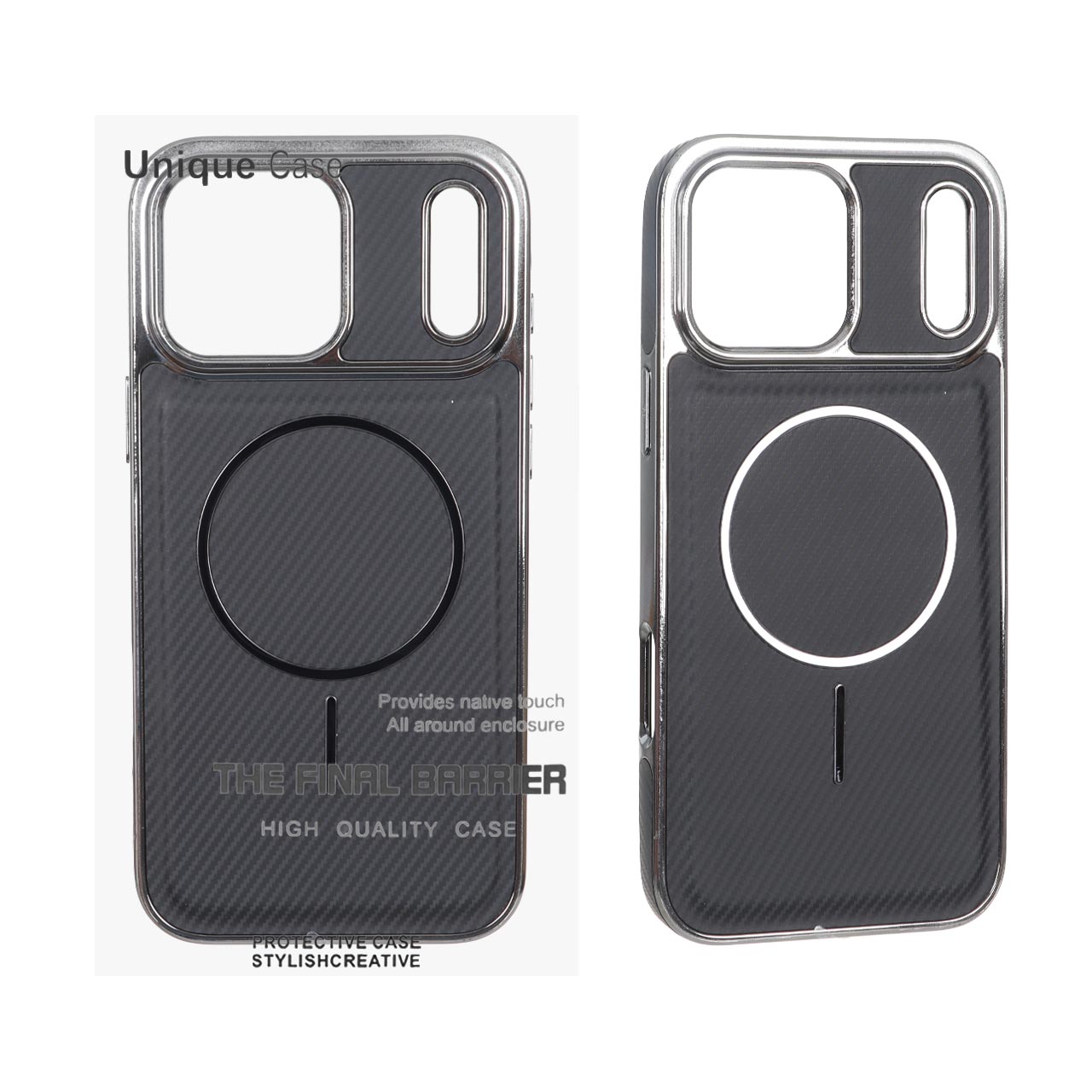 قاب اورجینال Unique Case هاشور مگنت فلزی Gunmetal مدل Apple iPhone 17 Pro Max - مشکی (پک دار)