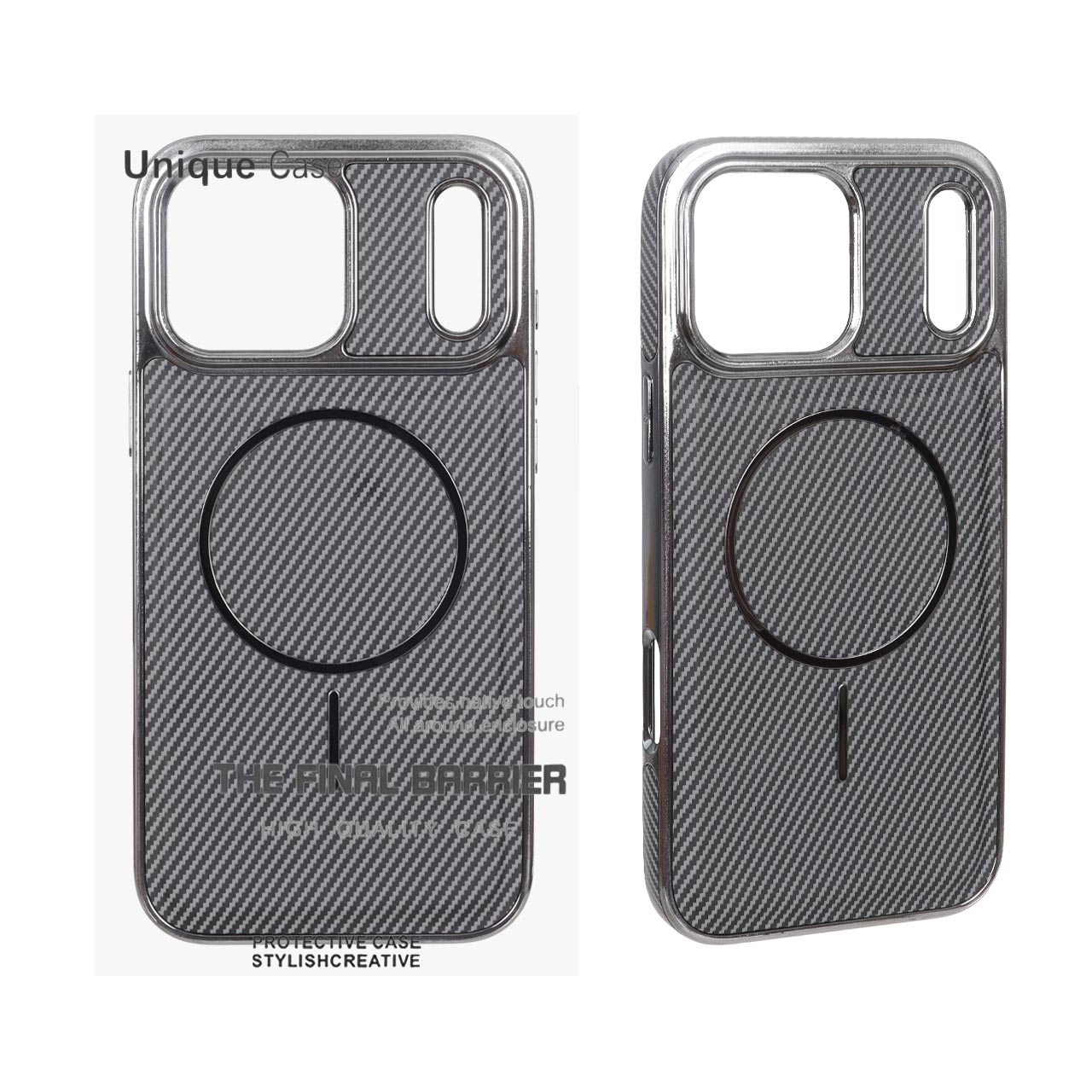 قاب اورجینال Unique Case هاشور مگنت فلزی Gunmetal مدل Apple iPhone 17 Pro Max - طوسی (پک دار)