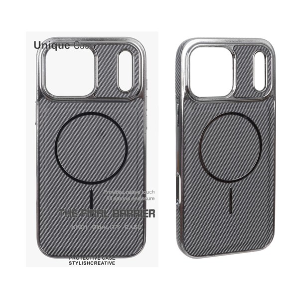 قاب اورجینال Unique Case هاشور مگنت فلزی Gunmetal مدل Apple iPhone 17 Pro Max - طوسی (پک دار)