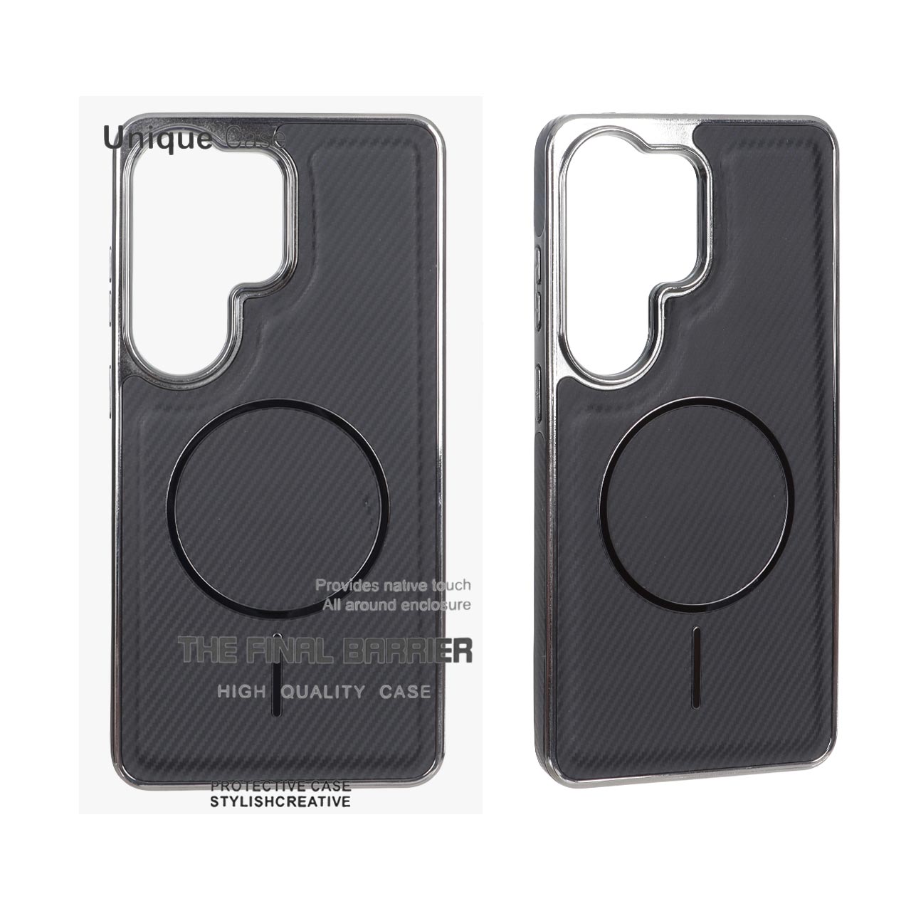 قاب اورجینال Unique Case هاشور مگنت فلزی Gunmetal مدل Samsung Galaxy S26 Ultra - مشکی (پک دار)