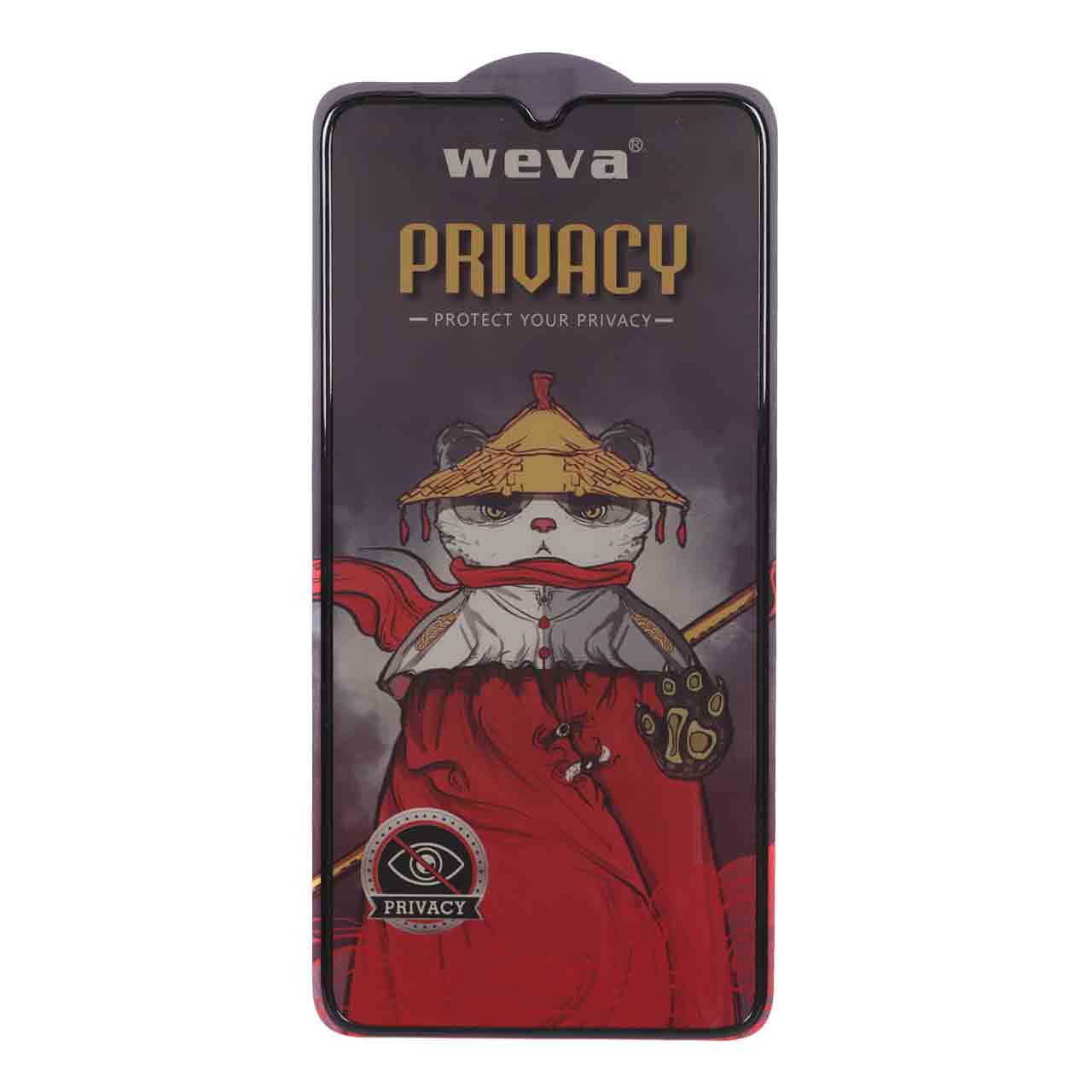 محافظ صفحه نمایش شیشه ای ایربگ دار Full Cover Privacy Weva مدل Samsung Galaxy A70 / A70S / A42 / M42