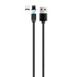 کابل شارژ مگنتی دوکاره MicroUSB / Lightning - مشکی - فله - MN(بدون پک)