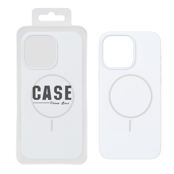 قاب سیلیکونی پاک کنی اورجینال درجه یک Magsafe مدل Apple iPhone 15 Pro Max - سفید (پک دار)