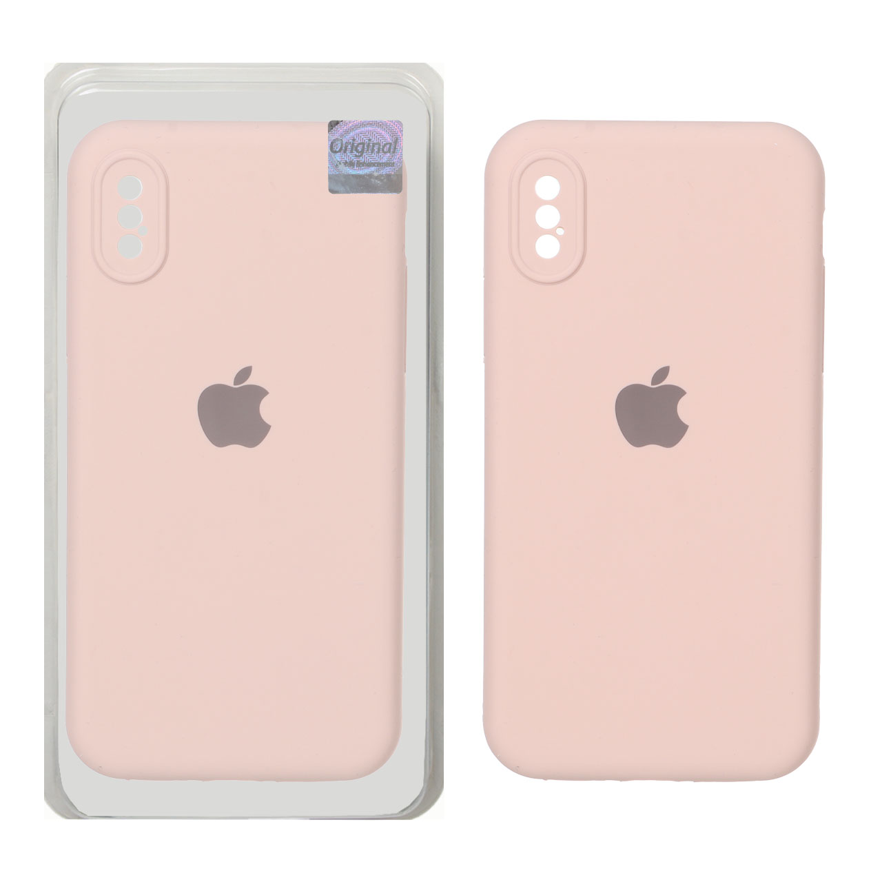 قاب سیلیکونی پاک کنی اورجینال Master Quality مدل Apple iPhone X / iPhone XS - کرم نارنجی (پک دار)