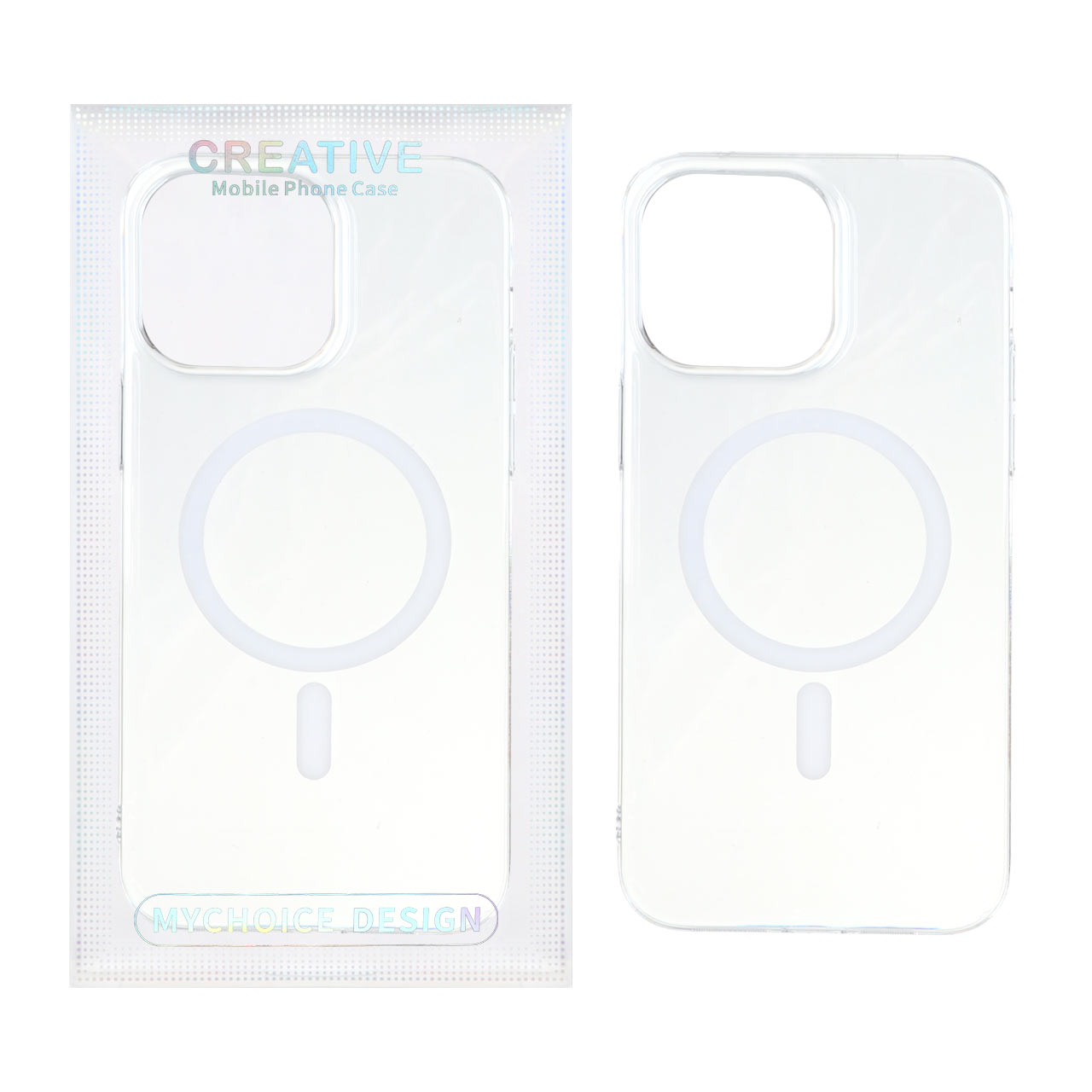 قاب اورجینال کریستالی MagSafe شفاف Creative مدل Apple iPhone 14 Pro Max - سفید (پک دار)