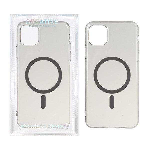 قاب اورجینال کریستالی MagSafe شفاف Creative مدل Apple iPhone 11 Pro Max - خاکستری (پک دار)