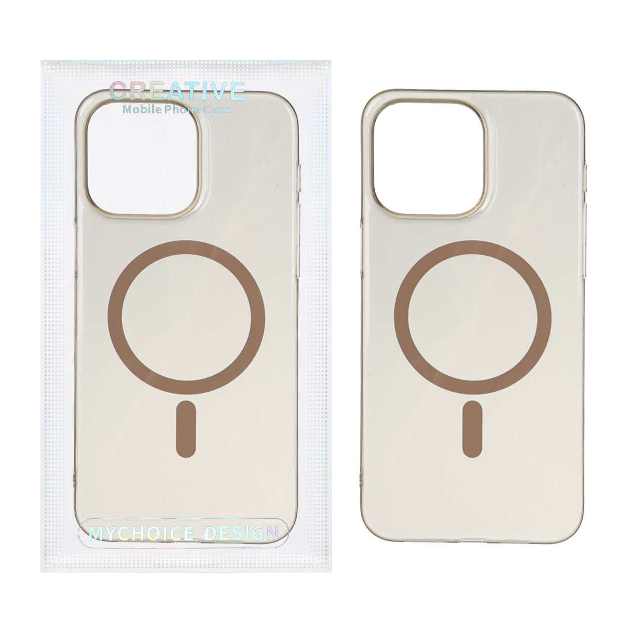 قاب اورجینال کریستالی MagSafe شفاف Creative مدل Apple iPhone 15 Pro Max - صحرایی کد 1 (پک دار)