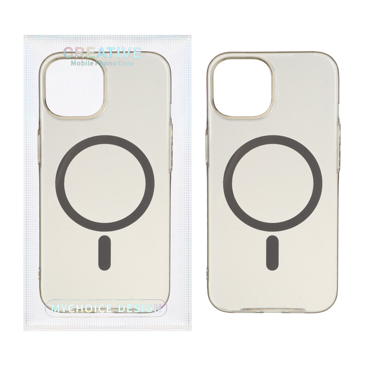 قاب اورجینال کریستالی MagSafe شفاف Creative مدل Apple iPhone 13 / iPhone 14 - خاکستری (پک دار)