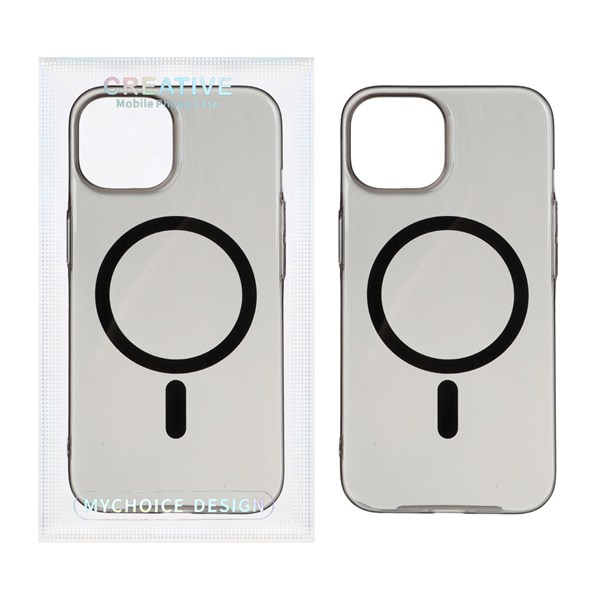 قاب اورجینال کریستالی MagSafe شفاف Creative مدل Apple iPhone 13 / iPhone 14 - مشکی (پک دار)