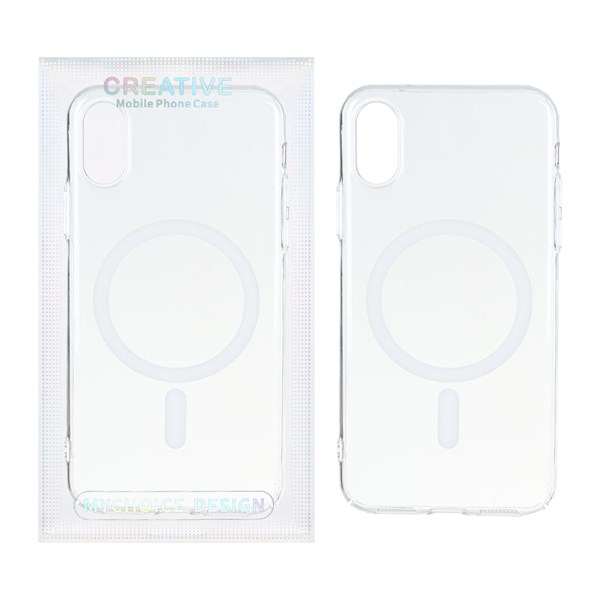 قاب اورجینال کریستالی MagSafe شفاف Creative مدل Apple iPhone X Max / iPhone XS Max - سفید (پک دار)