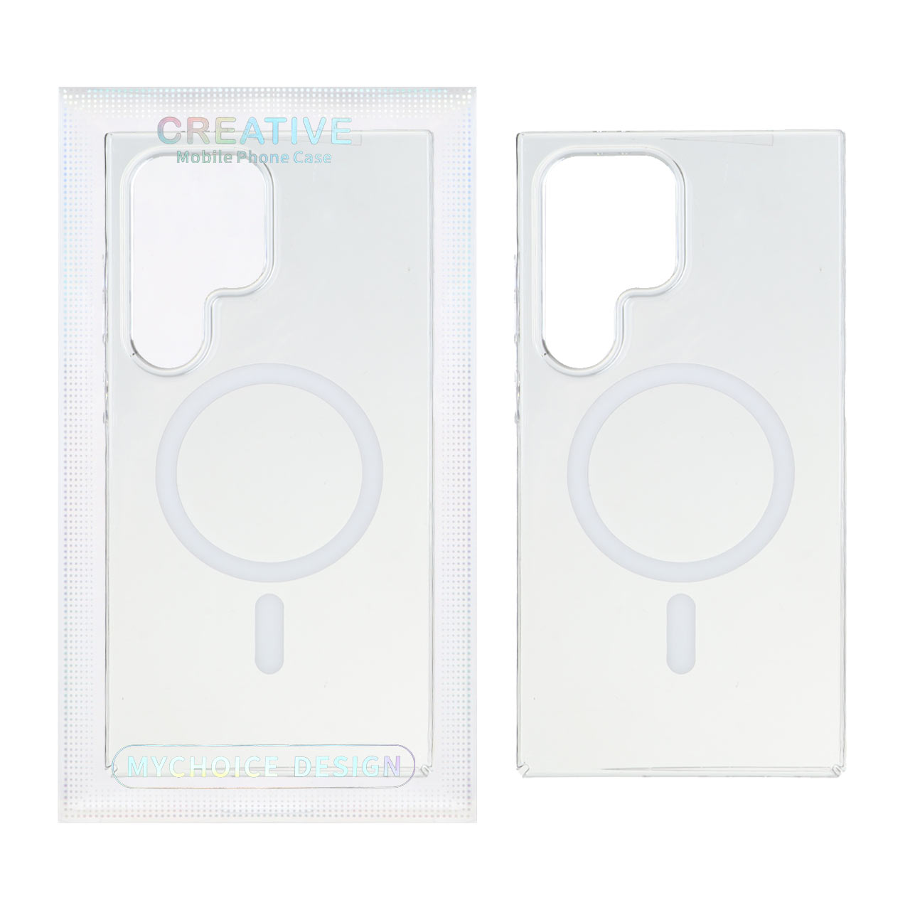 قاب اورجینال کریستالی MagSafe شفاف Creative مدل Samsung Galaxy S23 Ultra - سفید (پک دار)