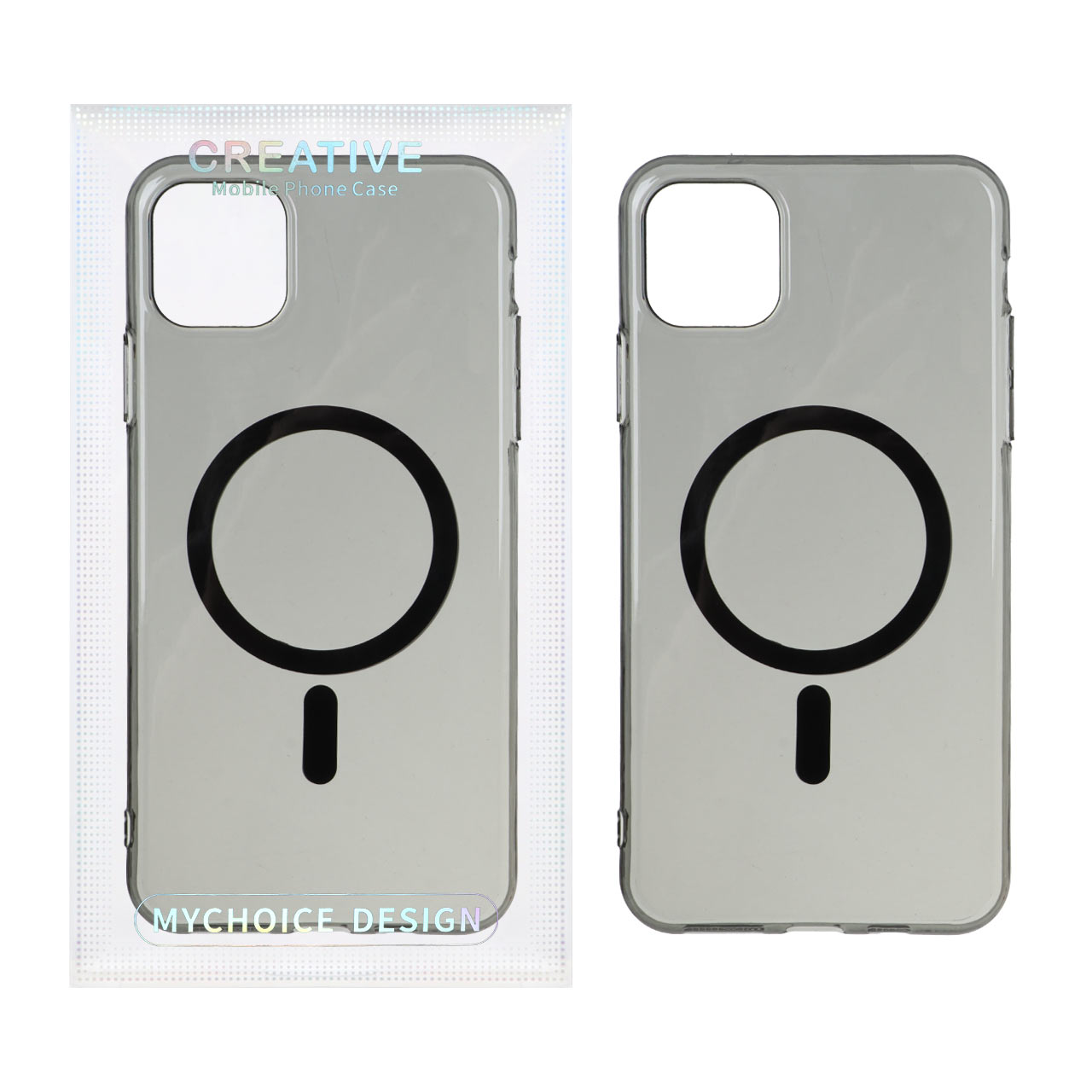 قاب اورجینال کریستالی MagSafe شفاف Creative مدل Apple iPhone 11 - مشکی (پک دار)
