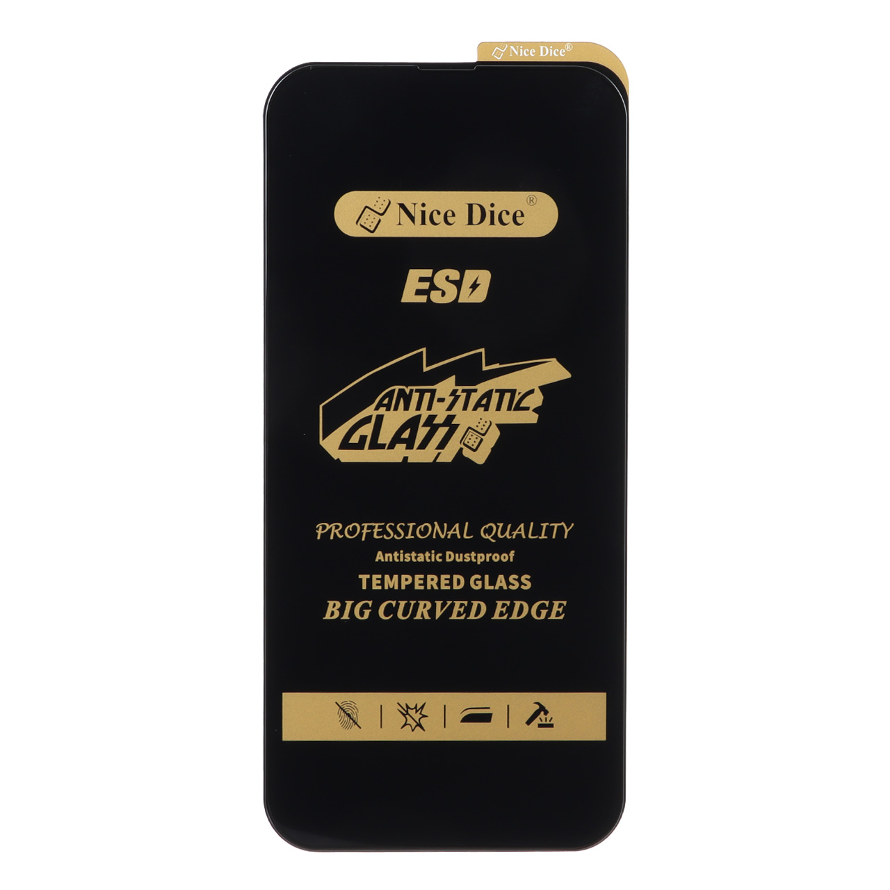 محافظ صفحه نمایش شیشه ای Full Cover ESD Anti Static - Nice Dice مدل Apple iPhone 13 Pro Max / iPhone 14 Plus