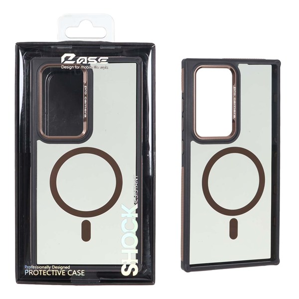 قاب Pro Camera لنز آلومینیومی دودی MagSafe دور هاشور Samsung Galaxy S24 Ultra - صحرایی (پک دار) - MPS