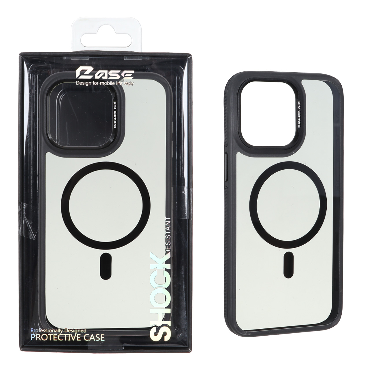 قاب Pro Camera لنز آلومینیومی دودی MagSafe دور هاشور Apple iPhone 15 Pro Max - مشکی (پک دار) - MPS