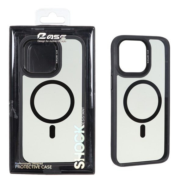 قاب Pro Camera لنز آلومینیومی دودی MagSafe دور هاشور Apple iPhone 15 Pro Max - مشکی (پک دار) - MPS