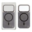 قاب Puloka دو تکه چرمی کبریتی Magnet فلزی دور لنز براق Apple iPhone 17 Pro Max - خاکستری (پک دار)