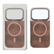 قاب Puloka دو تکه چرمی کبریتی Magnet فلزی دور لنز براق Apple iPhone 17 Pro - قهوه ای (پک دار)