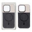 قاب Puloka دو تکه چرمی کبریتی Magnet فلزی دور لنز براق Apple iPhone 14 Pro - مشکی (پک دار)