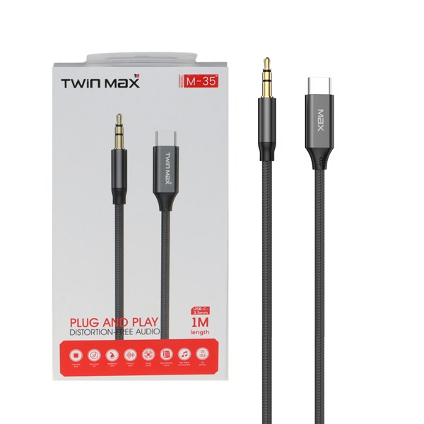 کابل TwinMax Aux To Type-C مدل M-35 - مشکی