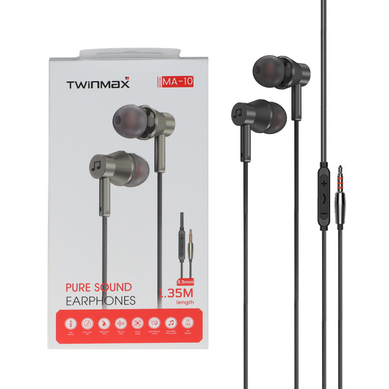هندزفری باسیم TwinMax مدل MA-10 - مشکی