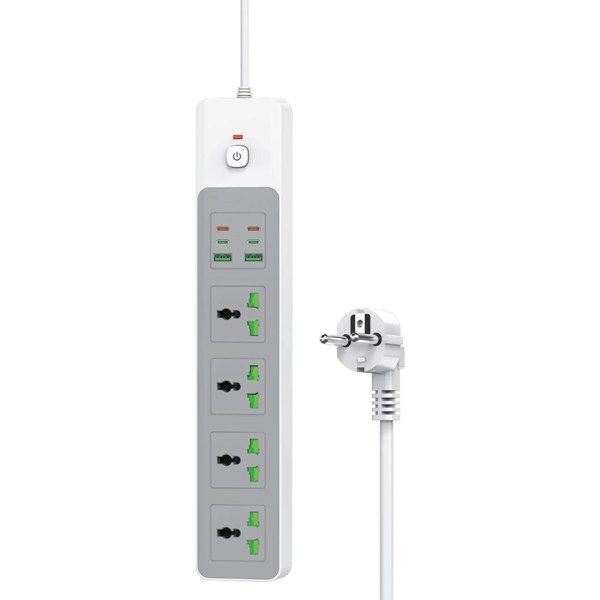 چندراهی برق 4 خانه TwinMax مدل MX-60 65W - سفید