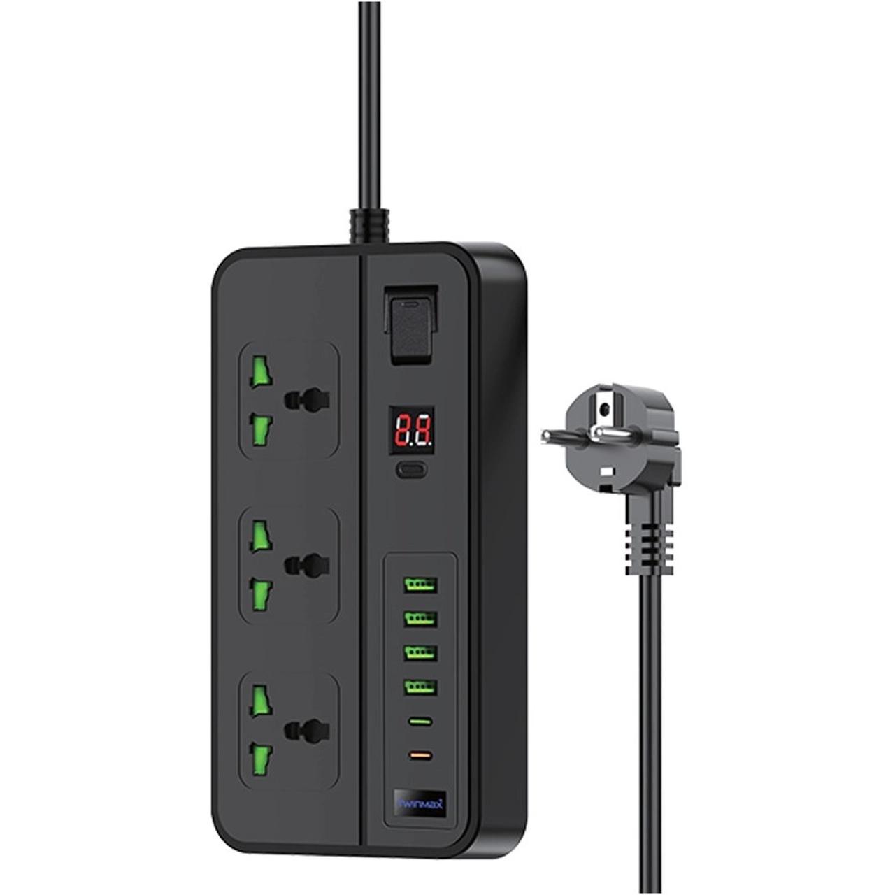 چندراهی برق 3 خانه TwinMax مدل MX-61 - مشکی