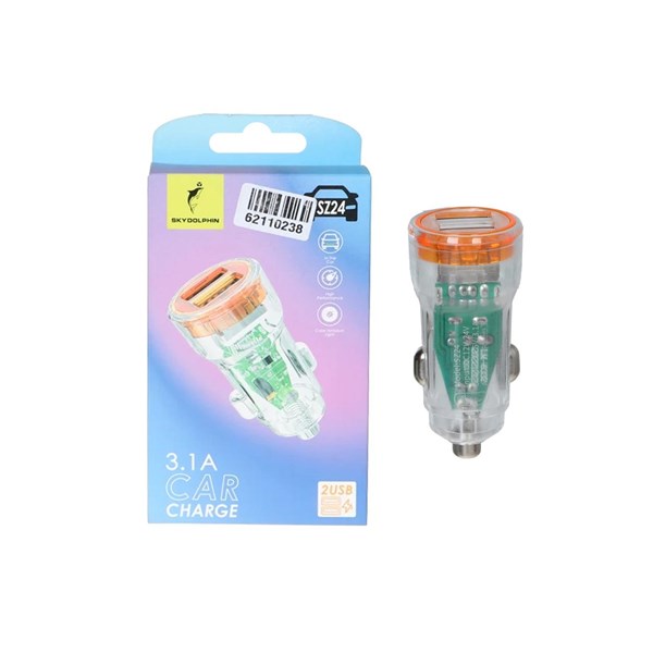 شارژر فندکی دو پورت SKY DOLPHIN مدل SZ24 - ASP (گارانتی شش ماهه آروین)