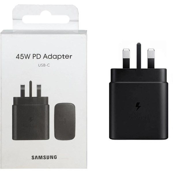 شارژر دیواری سه پین PD و فست Samsung مدل TA845XBEGCN 45W - مشکی - NZR