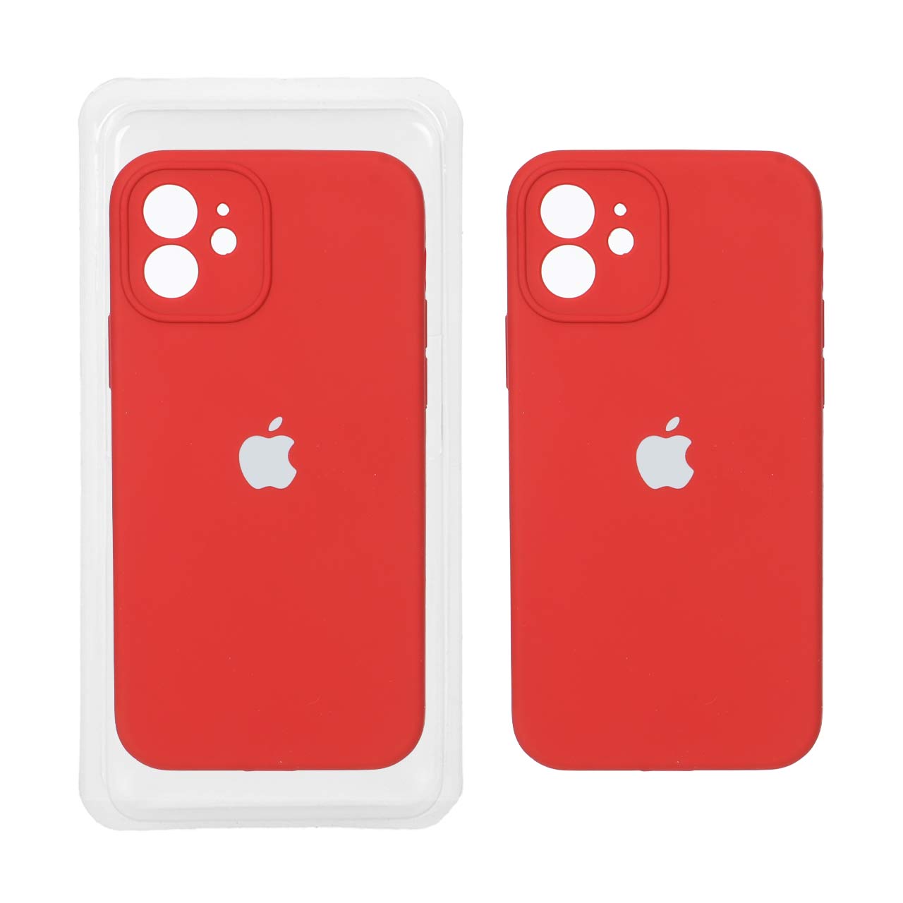 قاب سیلیکونی پاک کنی محافظ لنزدار اورجینال Apple iPhone 12 - قرمز تیره (پک دار)