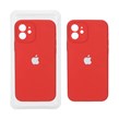 قاب سیلیکونی پاک کنی محافظ لنزدار اورجینال Apple iPhone 12 - قرمز تیره (پک دار)
