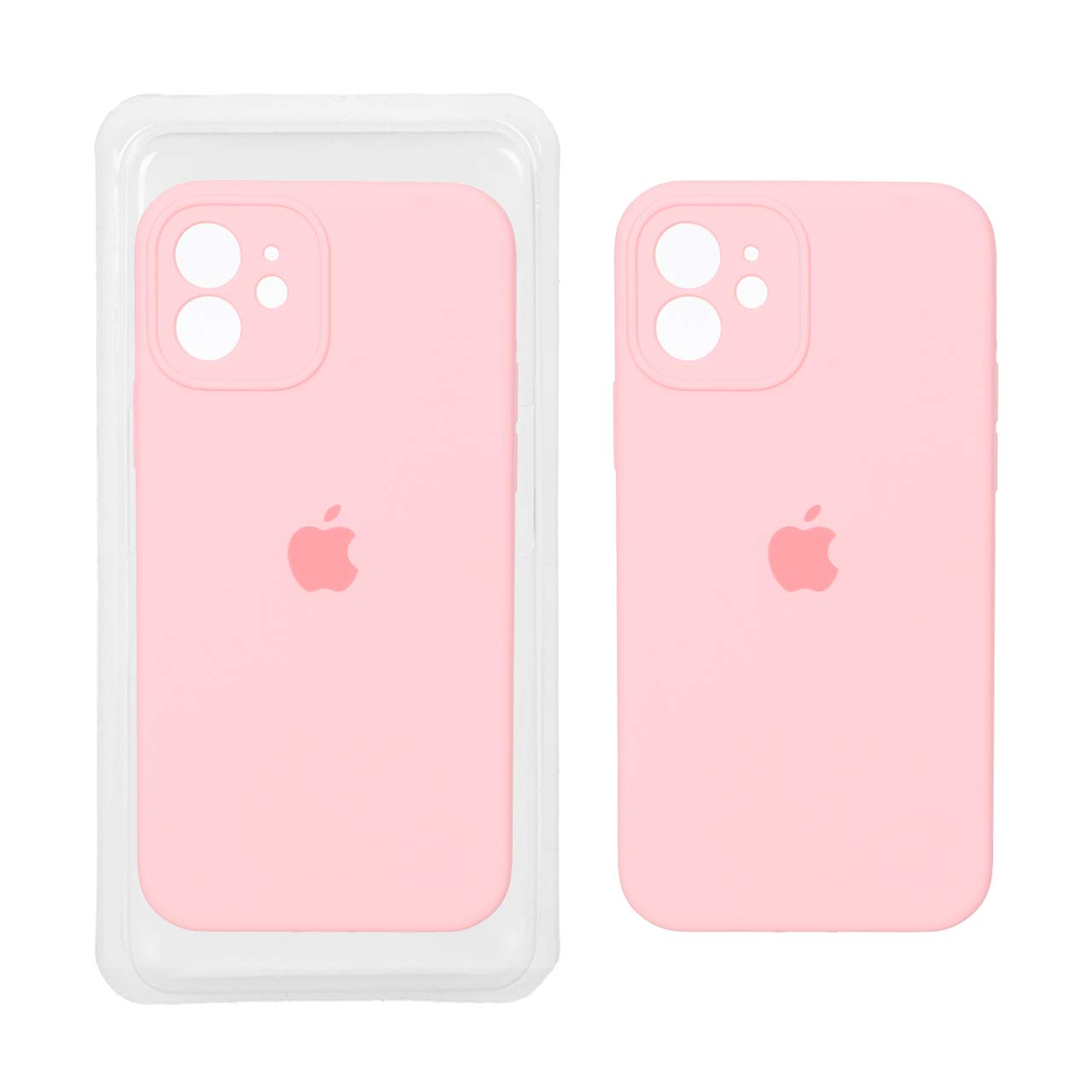 قاب سیلیکونی پاک کنی محافظ لنزدار اورجینال Apple iPhone 12 - صورتی کد 1 (پک دار)
