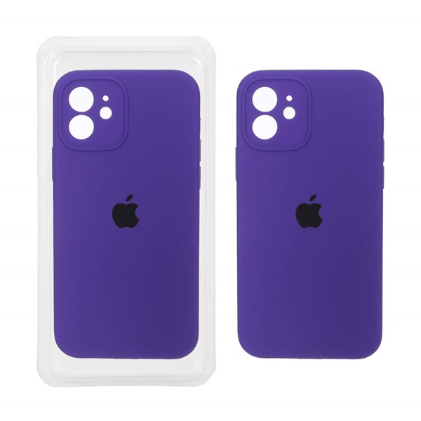قاب سیلیکونی پاک کنی محافظ لنزدار اورجینال Apple iPhone 12 - بنفش کد 1 (پک دار)