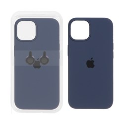 قاب سیلیکونی اورجینال با ست محافظ لنز رینگی Apple iPhone 15 / iPhone 14 / iPhone 13 - سرمه ای کد 1 (پک دار)