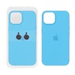 قاب سیلیکونی اورجینال با ست محافظ لنز رینگی Apple iPhone 15 / iPhone 14 / iPhone 13 - آبی (پک دار)