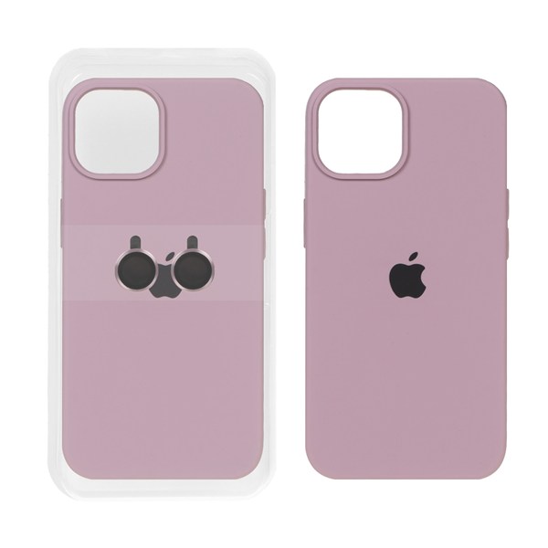 قاب سیلیکونی اورجینال با ست محافظ لنز رینگی Apple iPhone 15 / iPhone 14 / iPhone 13 - بنفش کدر (پک دار)