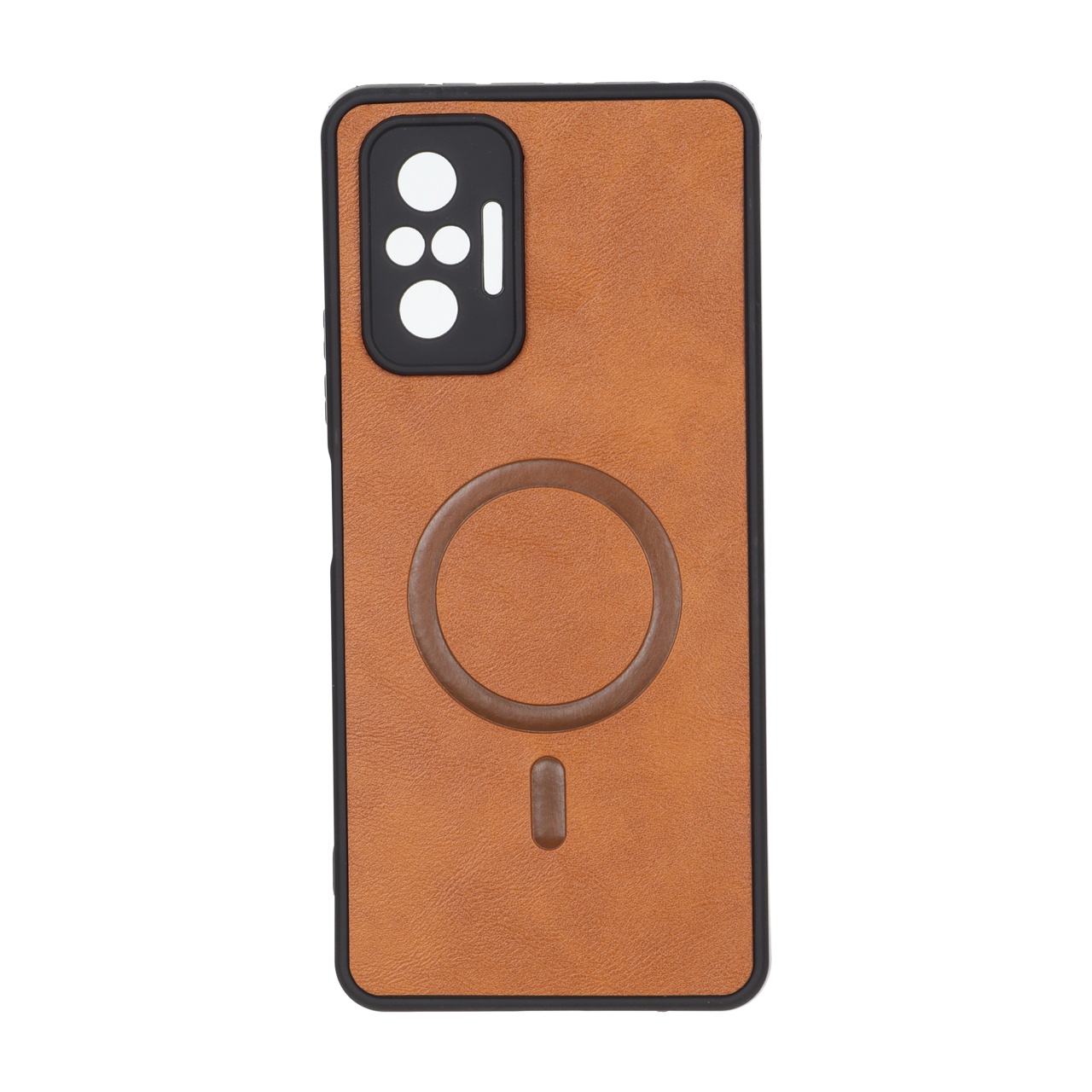 قاب چرمی طرح مگ سیف محافظ لنزدار Xiaomi Redmi Note 10 Pro 4G / Redmi Note 10 Pro Max - قهوه ای