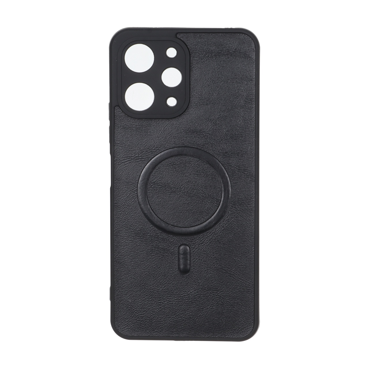 قاب چرمی طرح مگ سیف محافظ لنزدار Xiaomi Redmi 12 / Poco M6 Pro 5G - مشکی