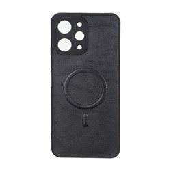 قاب چرمی طرح مگ سیف محافظ لنزدار Xiaomi Redmi 12 / Poco M6 Pro 5G - مشکی